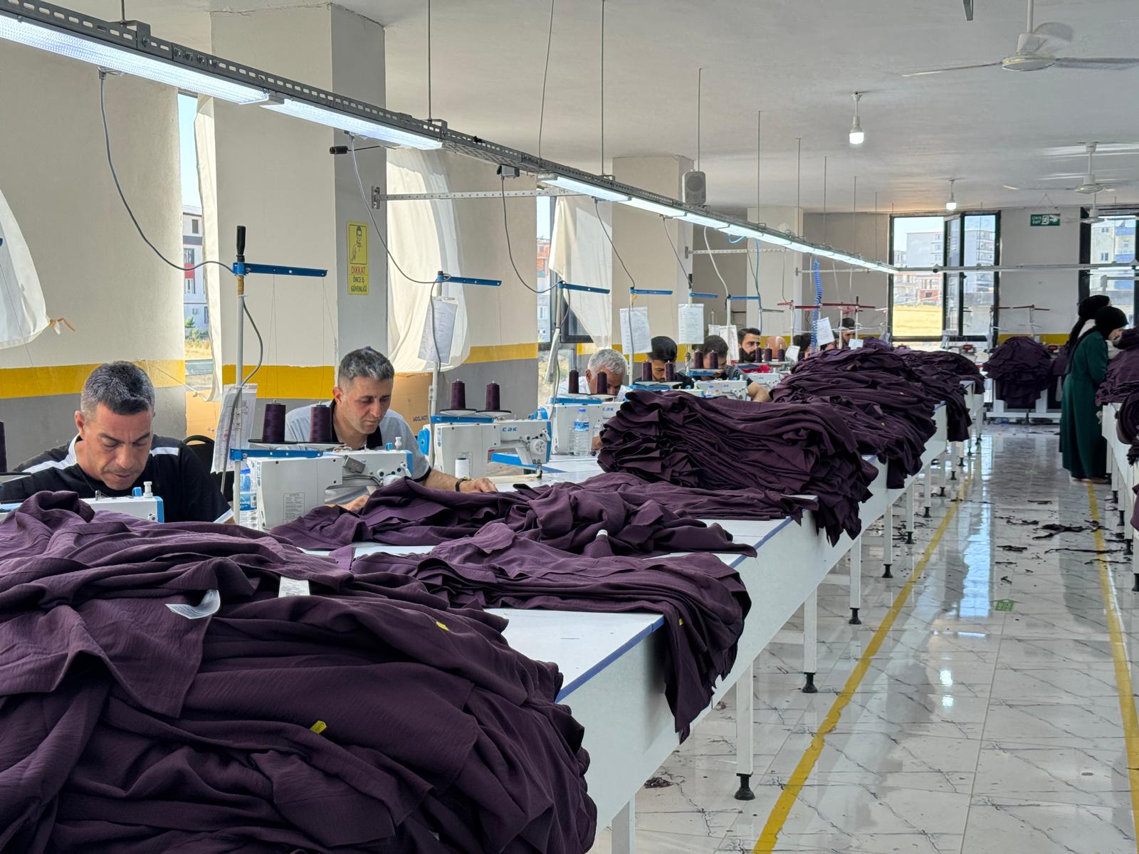 Modern tekstil üretim hattı